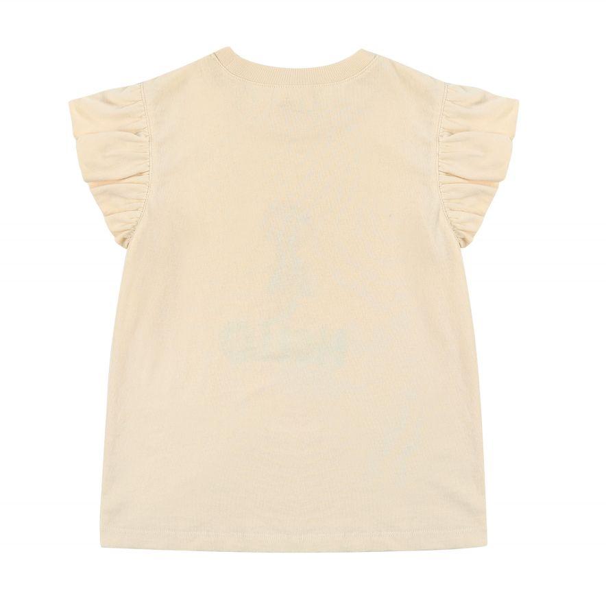 Girls Cream Logo Cotton T-Shirt