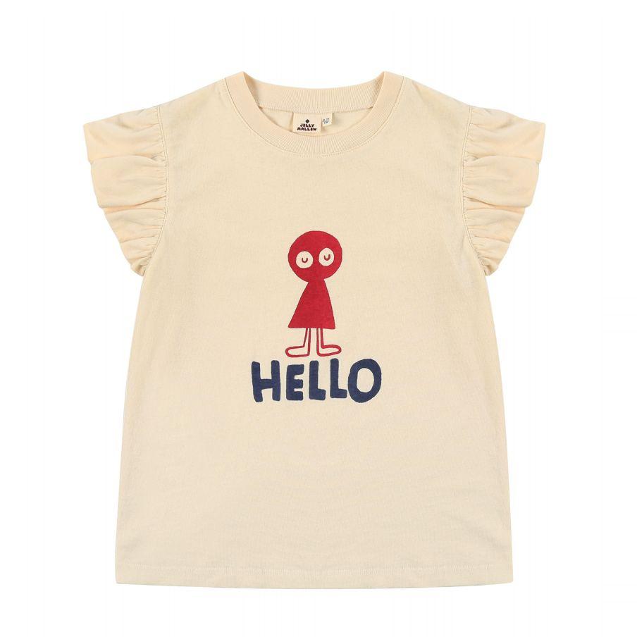 Girls Cream Logo Cotton T-Shirt