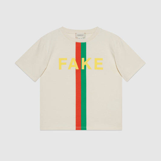 Boys & Girls White Striped Cotton T-Shirt