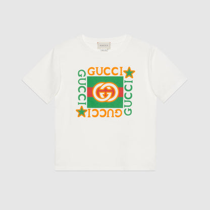 Boys & Girls White Logo Cotton T-Shirt