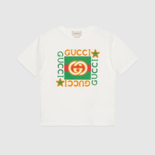 Boys & Girls White Logo Cotton T-Shirt