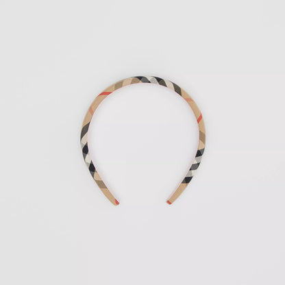 女童米色格子发箍