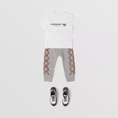 男童白色Logo棉T恤