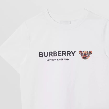 男童白色Logo棉T恤