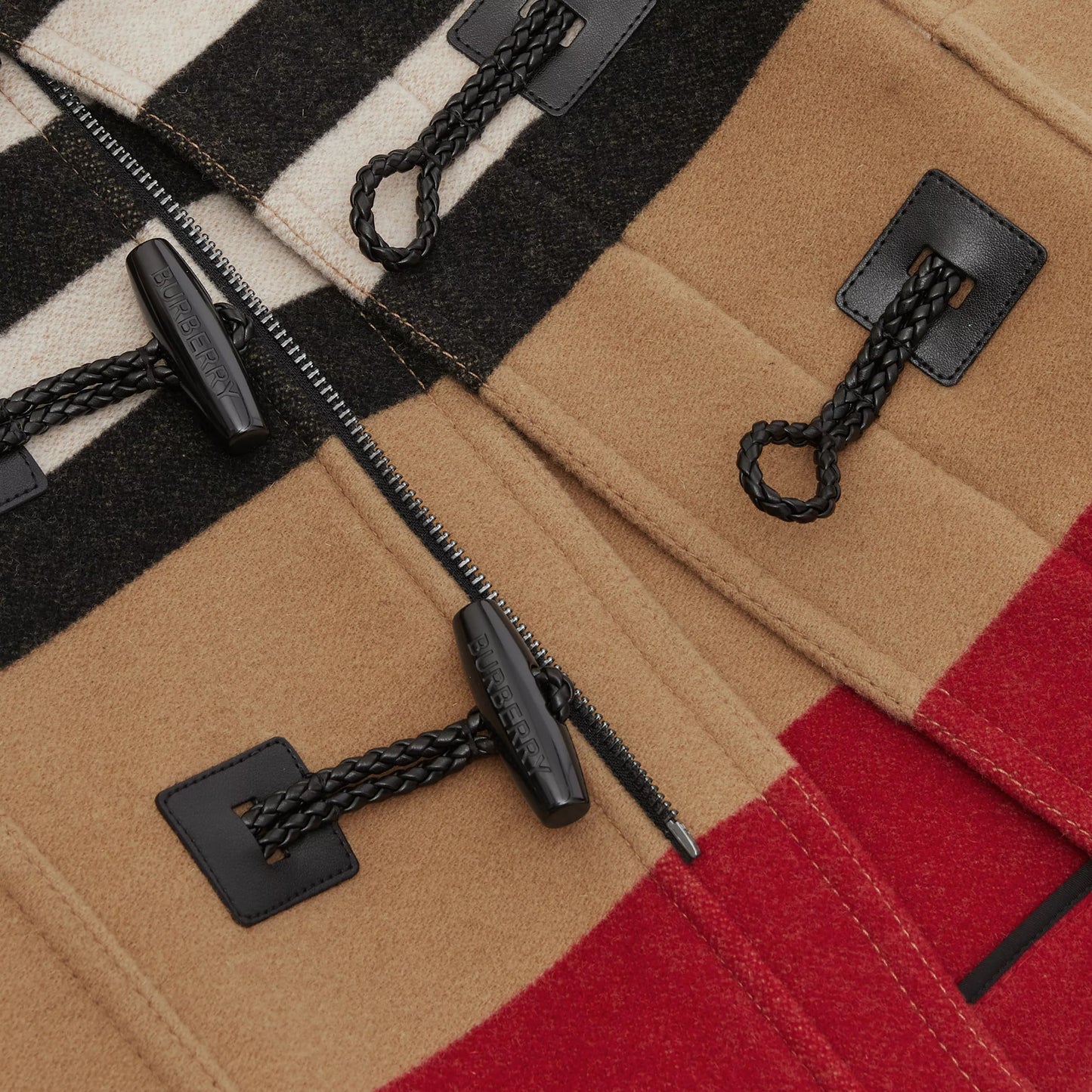 男童米色条纹羊毛外套