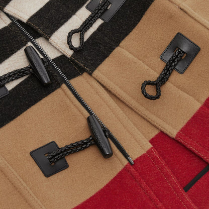 男童米色条纹羊毛外套