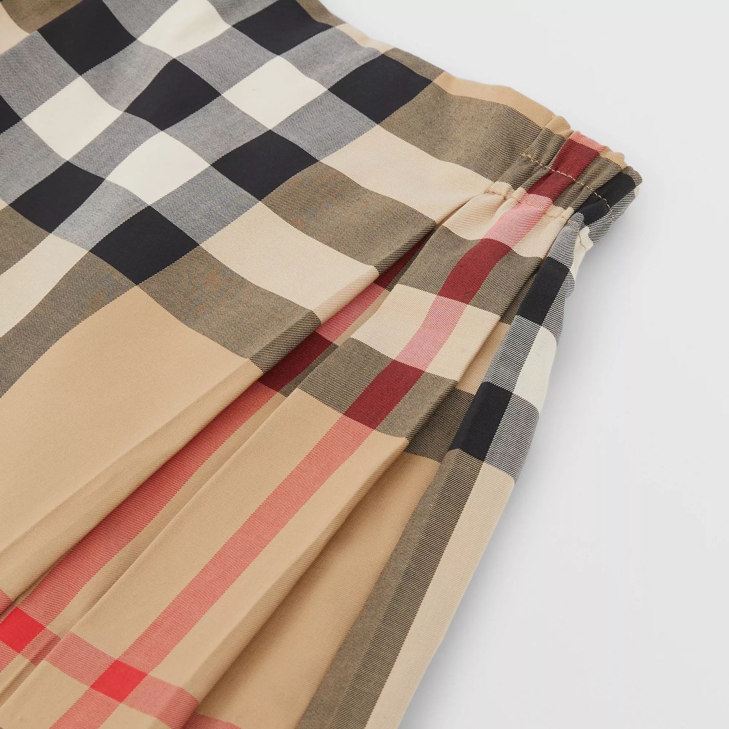 女婴米色格子棉短裙