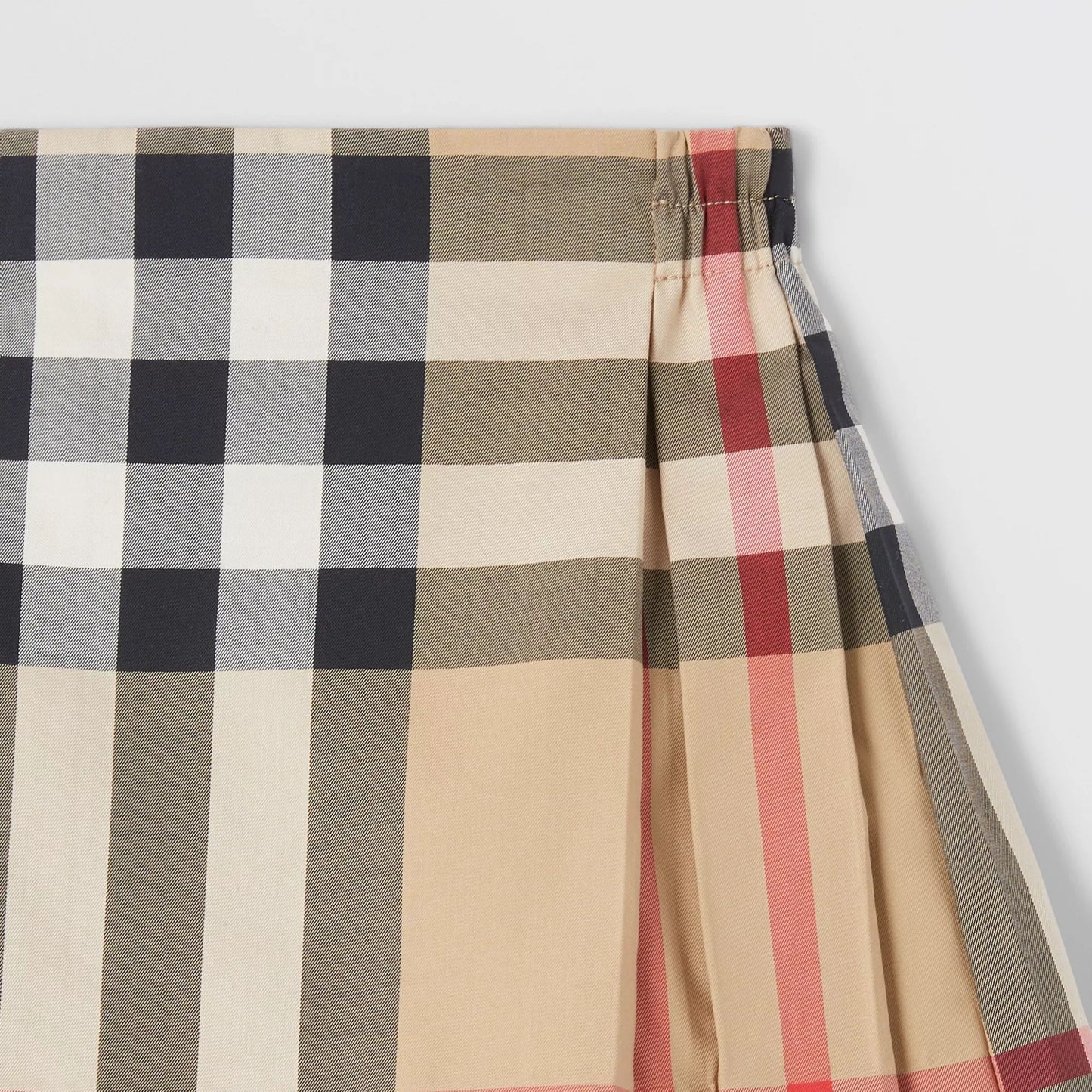 女婴米色格子棉短裙