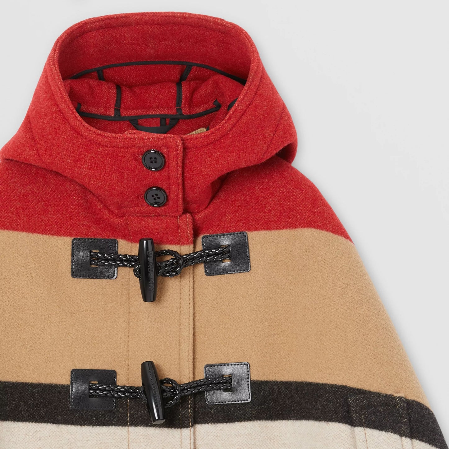 女童米色条纹羊毛披肩