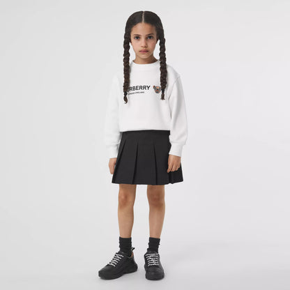 女童白色Logo棉卫衣