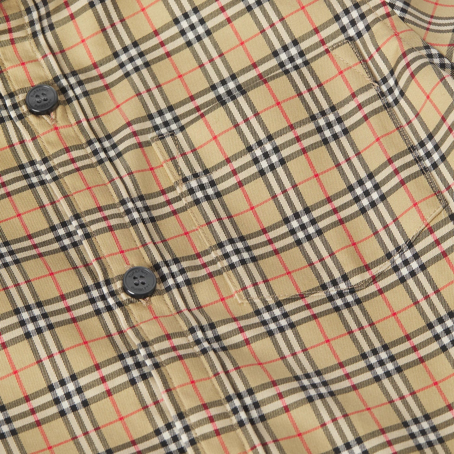 男婴米色格子棉衬衫