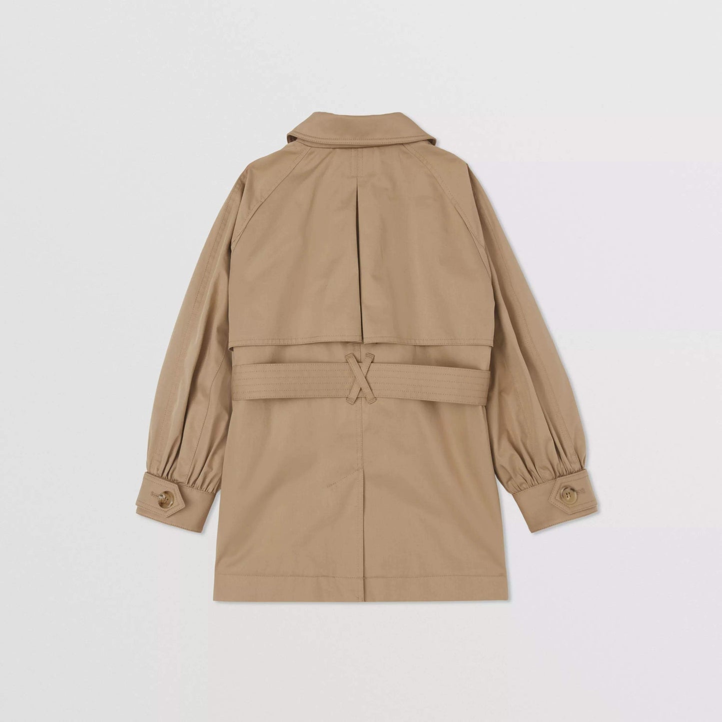 女童米色连帽外套