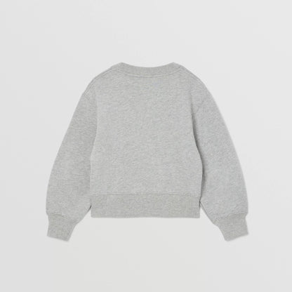 儿童灰色印花棉卫衣