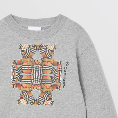 儿童灰色印花棉卫衣