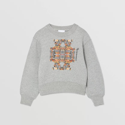 儿童灰色印花棉卫衣