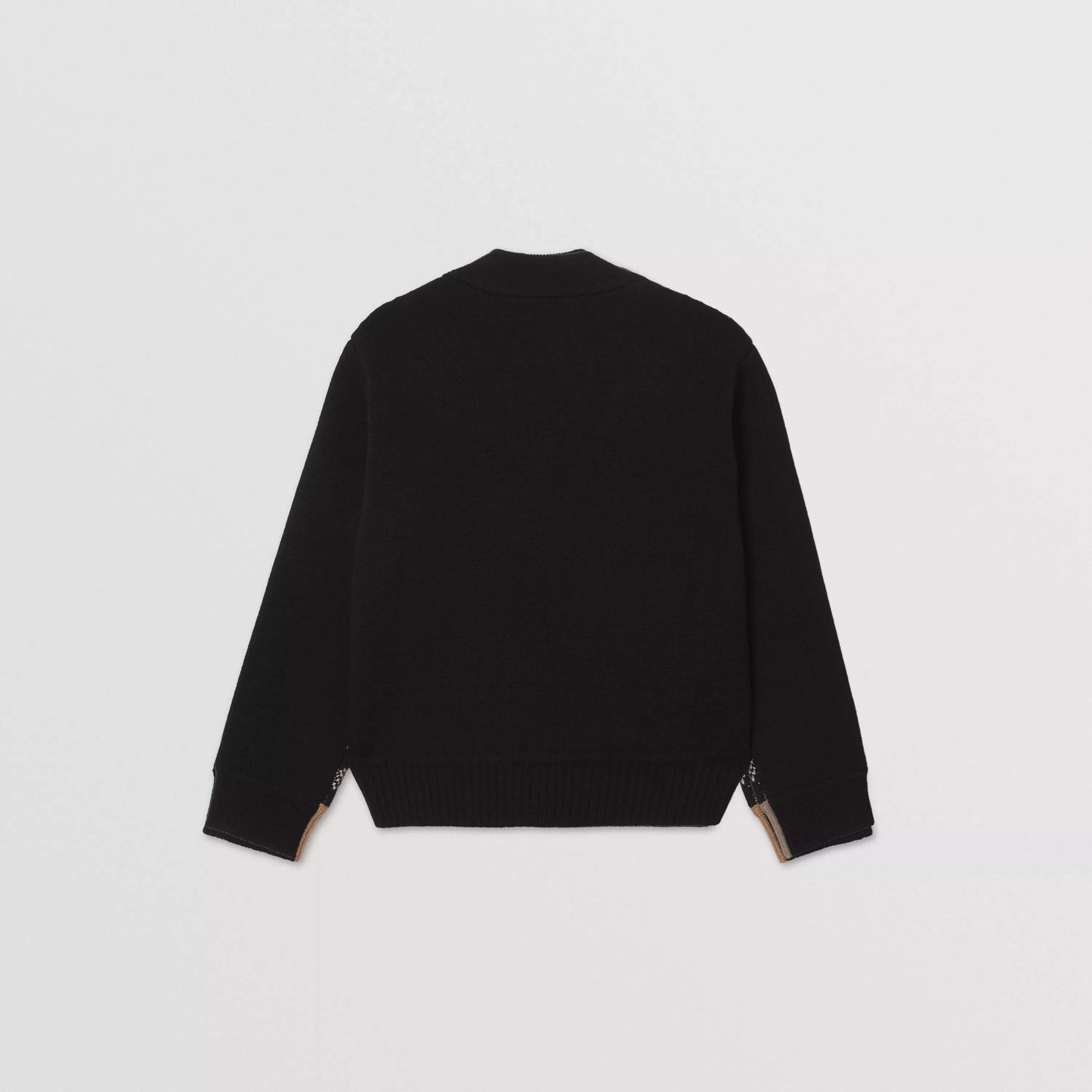 女童米色格子羊绒开衫