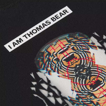 儿童黑色印花棉T恤