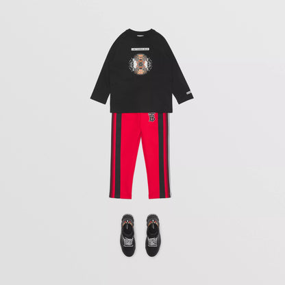 儿童黑色印花棉T恤