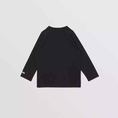 儿童黑色印花棉T恤