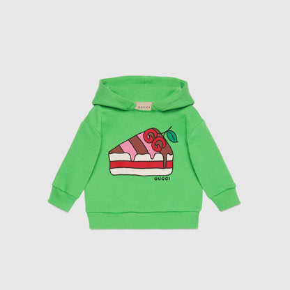 Baby Girls Green Cake Printed Cotton Sweatshirt
