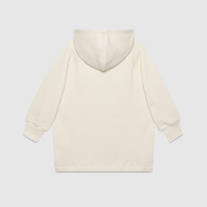 Boys White Hooded Cotton Sweatshirt