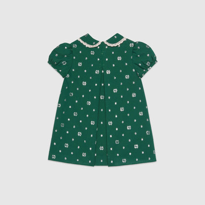 女婴绿色GG Logo连衣裙