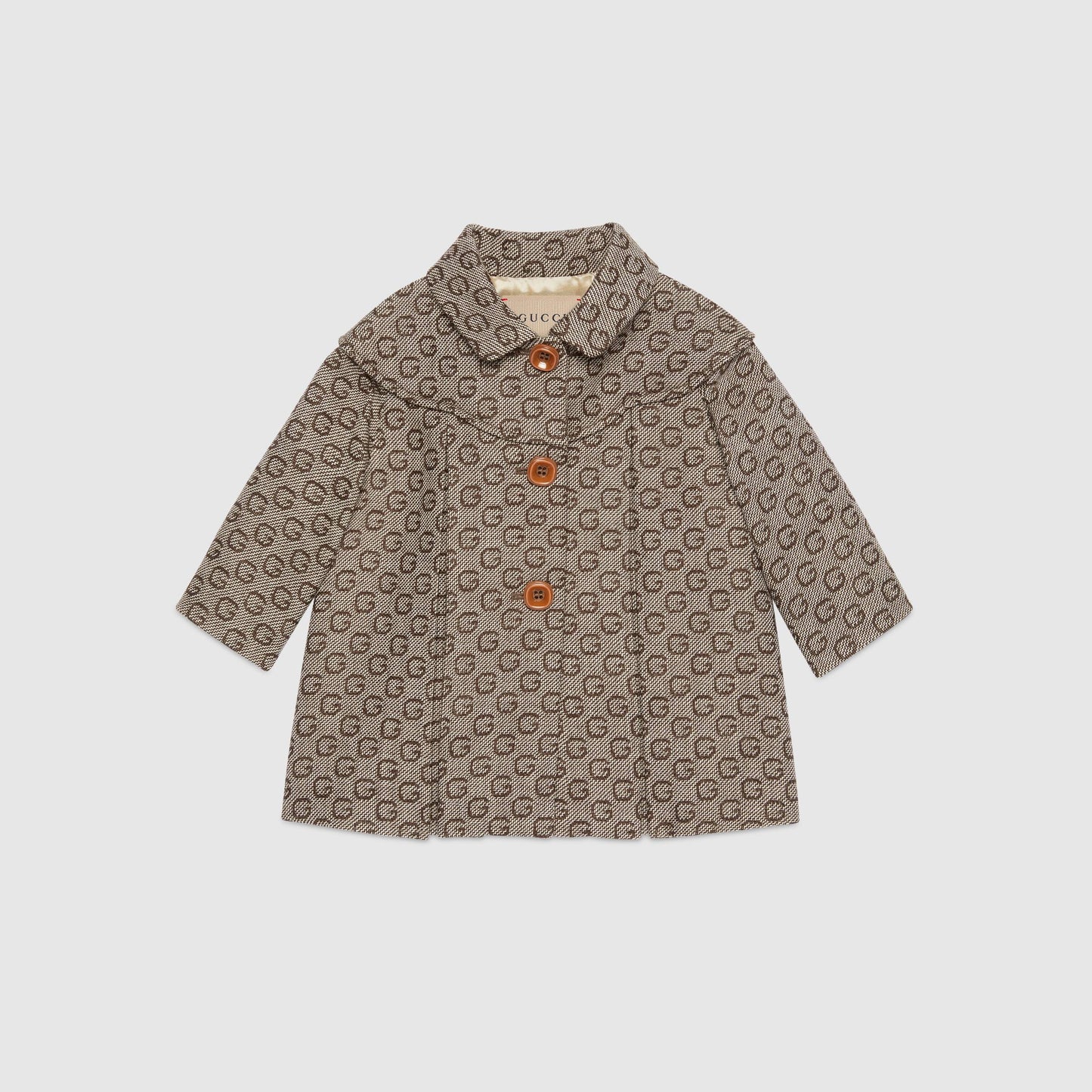 女婴米色GG Logo羊毛外套