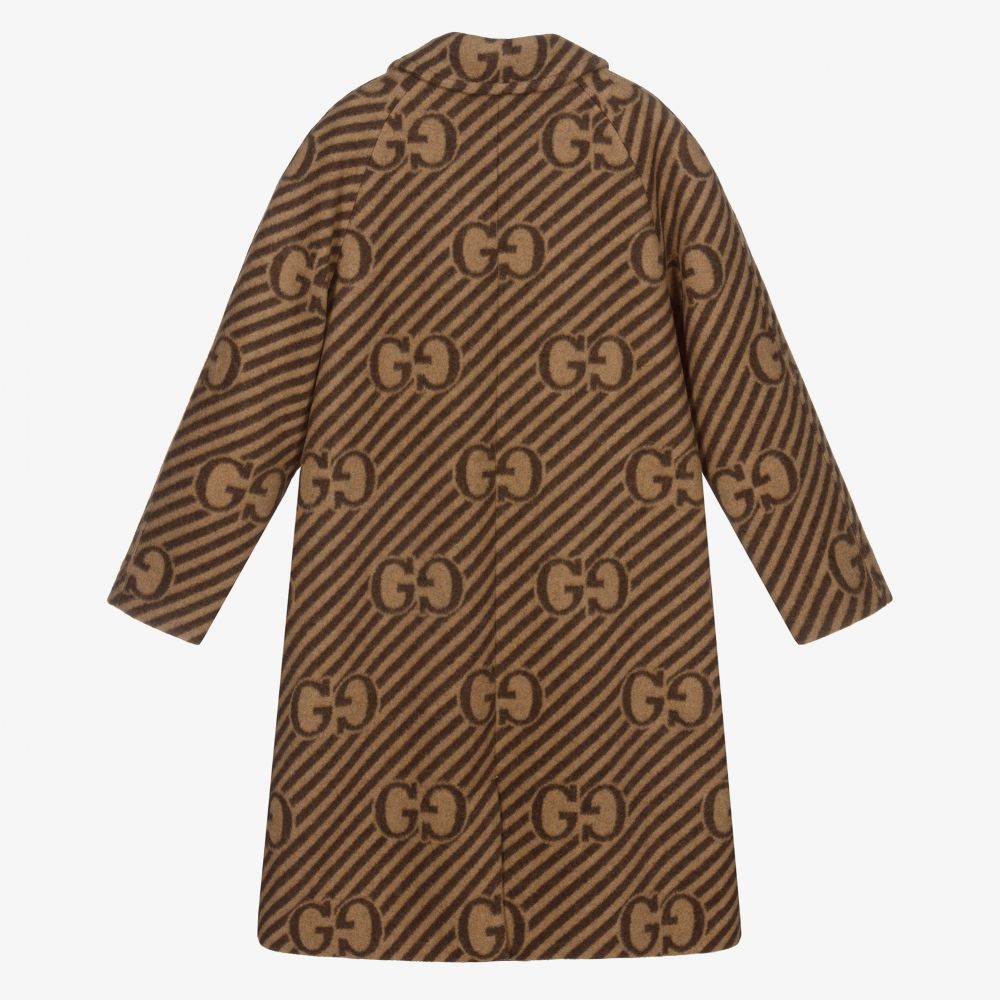 男童米色GG羊毛外套