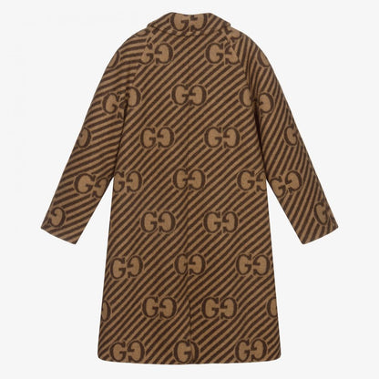 男童米色GG羊毛外套