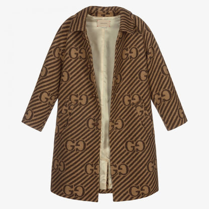 男童米色GG羊毛外套