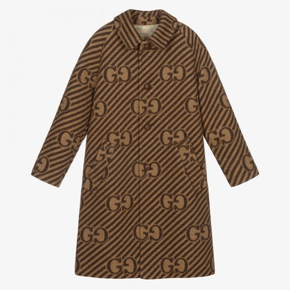 男童米色GG羊毛外套