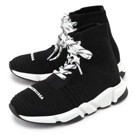 儿童白色系带Logo鞋