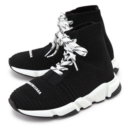 儿童白色系带Logo鞋