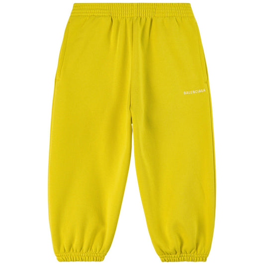 儿童黄色Logo棉长裤