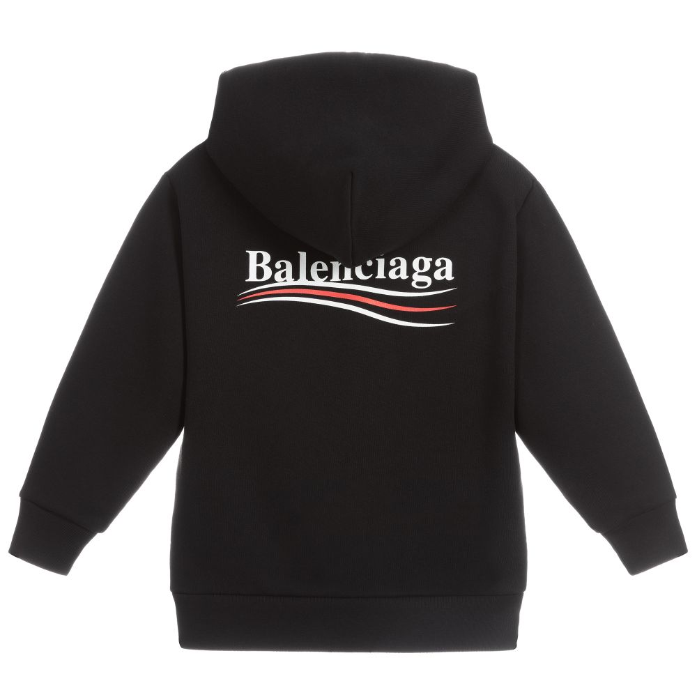 儿童黑色Logo连帽卫衣