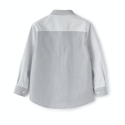 儿童蓝色条纹棉衬衫
