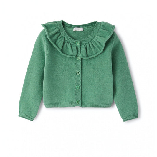 女童绿色羊毛开衫