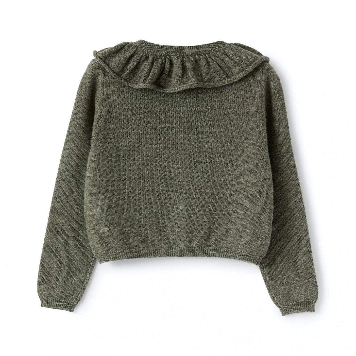 女童深灰色羊毛开衫