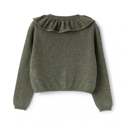 女童深灰色羊毛开衫