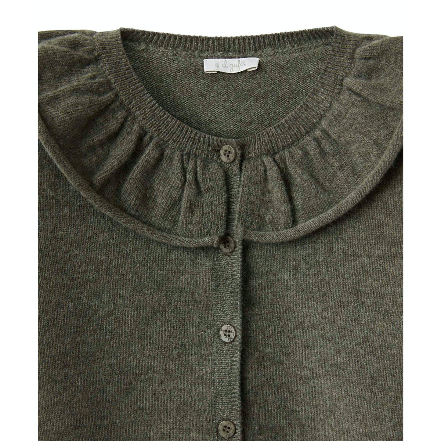 女童深灰色羊毛开衫