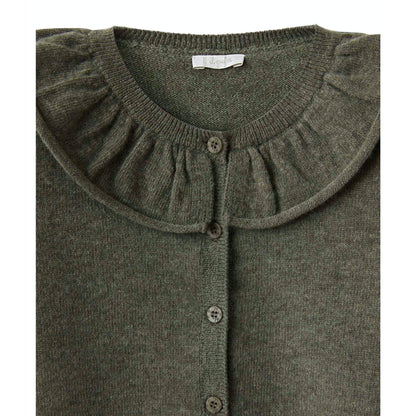 女童深灰色羊毛开衫