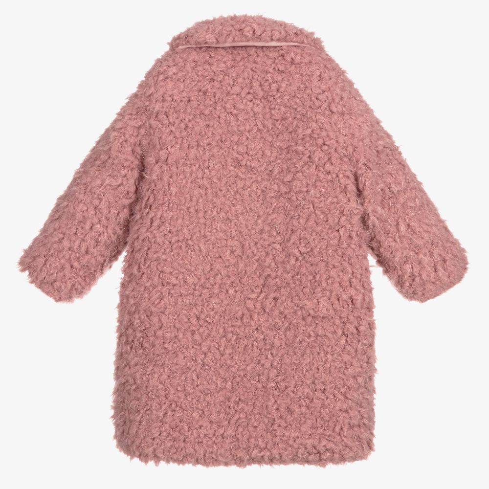 女童粉色人造毛皮外套