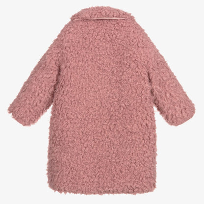 女童粉色人造毛皮外套