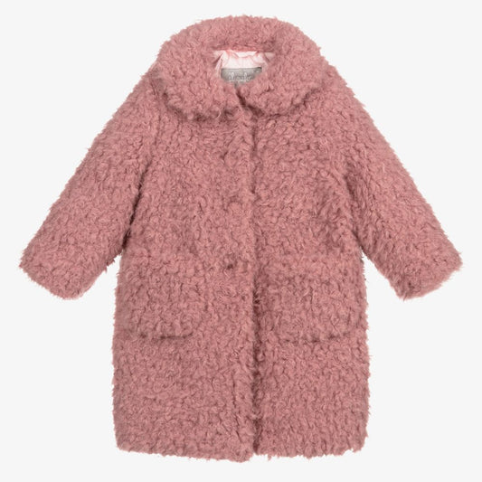 女童粉色人造毛皮外套