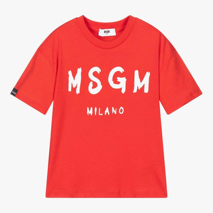 儿童红色Logo棉T恤