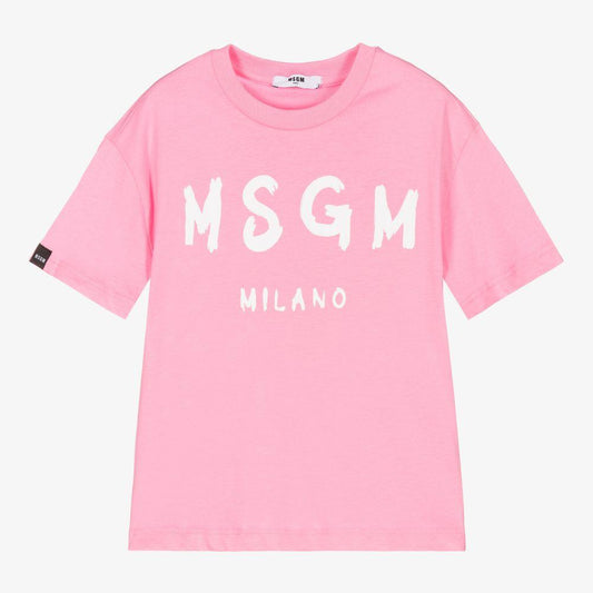 女童粉色Logo棉T恤