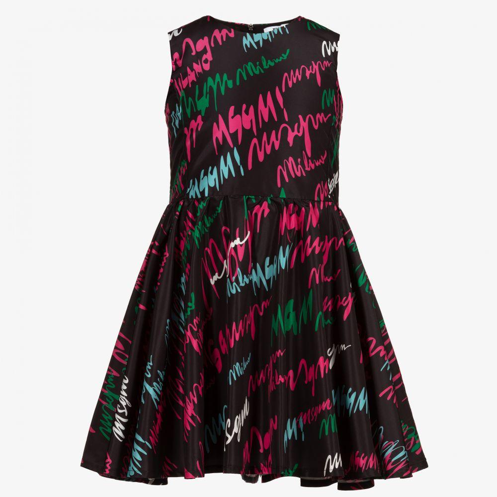 女童黑色Logo连衣裙