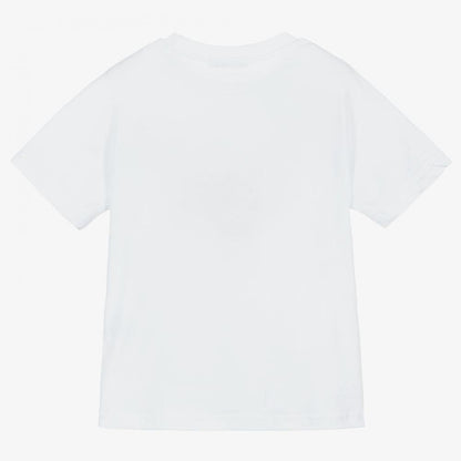 女童白色Logo棉T恤