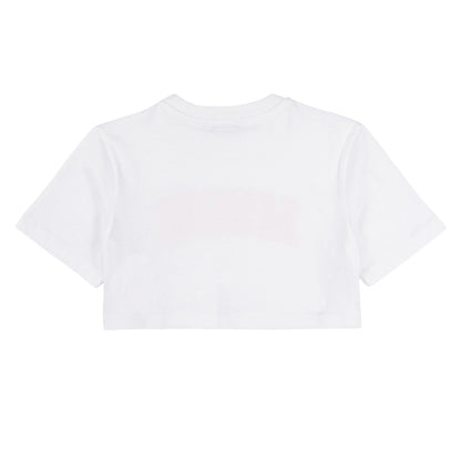 女童白色Logo棉T恤