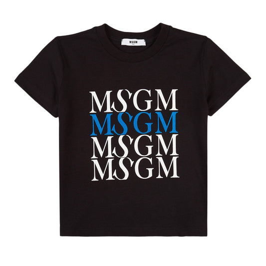 男童黑色Logo棉T恤